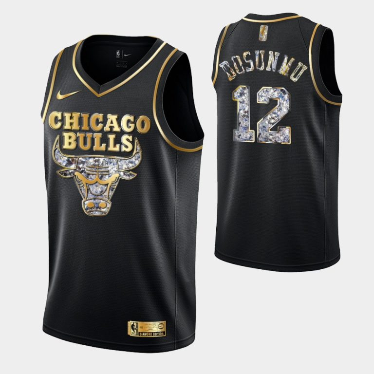 Chicago Bulls Retro Logo 2022 NBA Playoffs Black Ayo Dosunmu Retro Logo