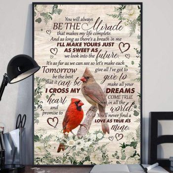 Cardinal Bird Wife Wall Art Canvas