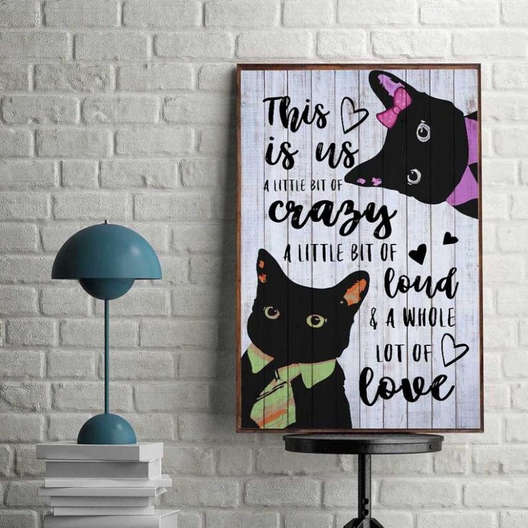 Couple Cat Print Canvas