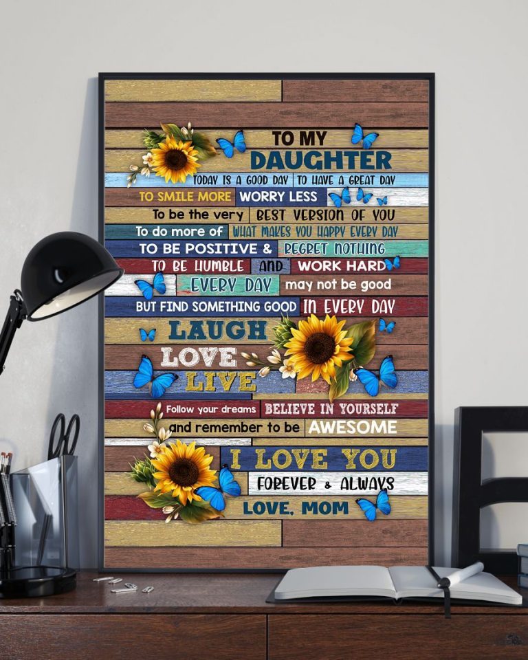 Daughter Canvas To My Daughter Today Is A Good Day Vintage Sunflowers Canvas