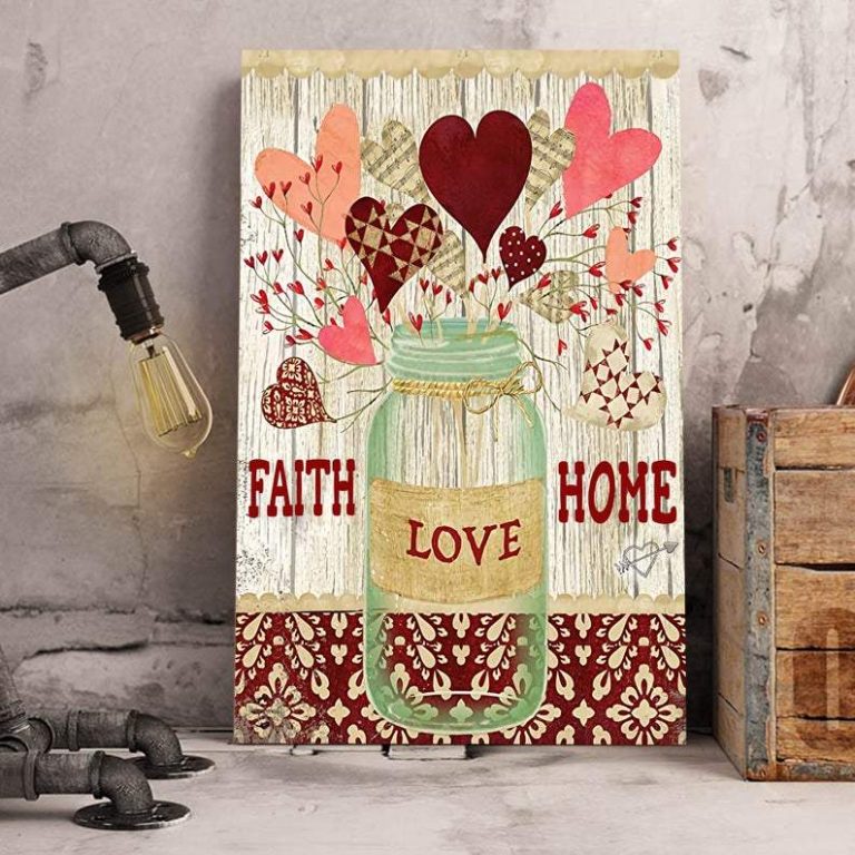 Faith Love Home Wall Art Canvas
