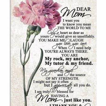 Gift For Mom Wall Art Dear Mom I Want You To Know You Mean The World To Me