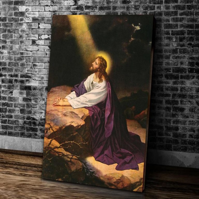 Jesus Praying Holy Light Canvas