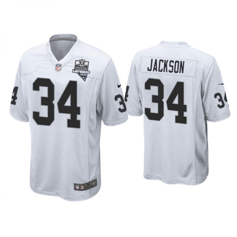 2020 Bo Jackson Las Vegas Raiders White Inaugural Season Game Jersey