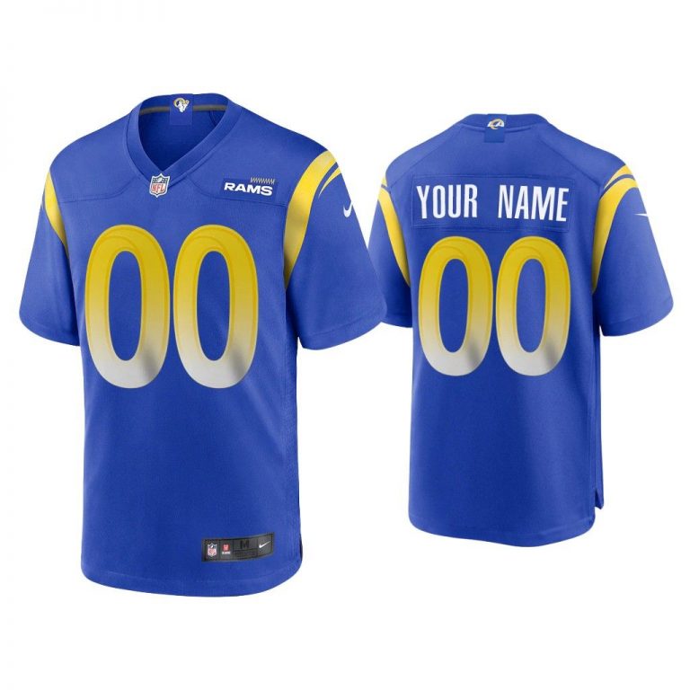 2020 Custom Los Angeles Rams Royal Game Jersey