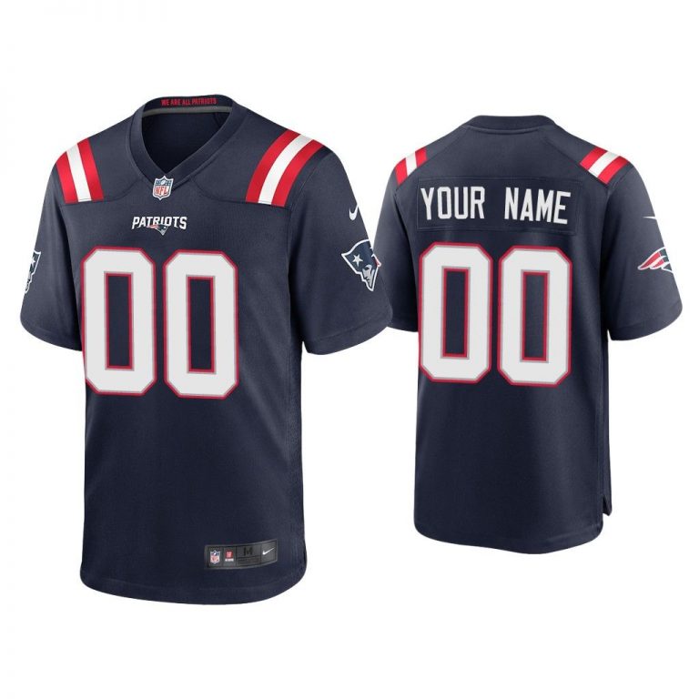 2020 Custom New England Patriots Navy Game Jersey