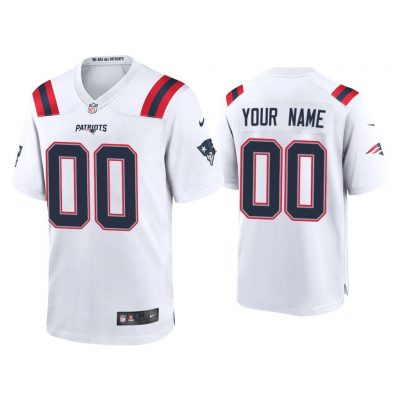 2020 Custom New England Patriots White Game Jersey