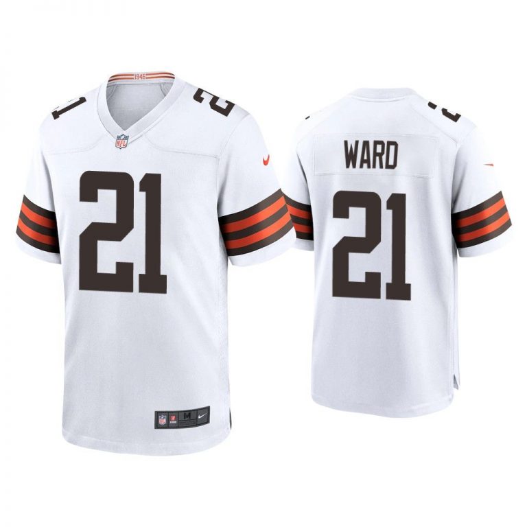 2020 Denzel Ward Cleveland Browns White Game Jersey