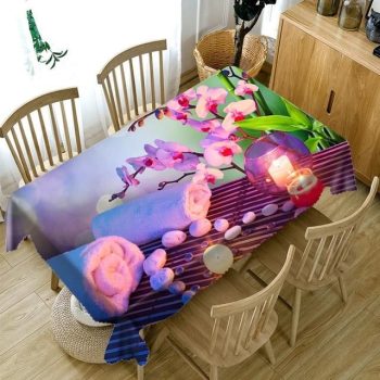 3D Colourful Flower Washable Rectangular Tablecloth Table Decor Home Decor