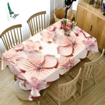 3D Embossed Pink Flower Tablecloth Flower Pattern Table Decor Home Decor