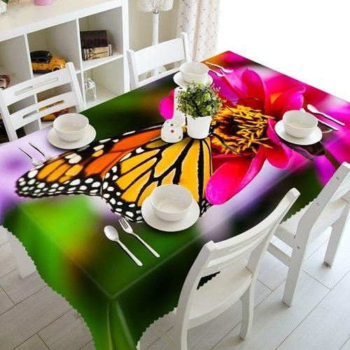 3D Red Rose Pattern Waterproof Stunning Tablecloth Table Decor Home Decor
