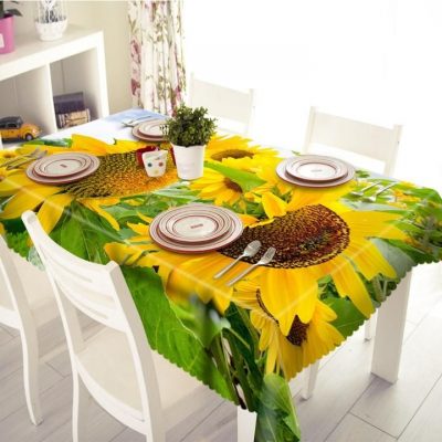 3D Tablecloth Floral Flower Pattern Polyester Rectangular Table Decor Home Decor