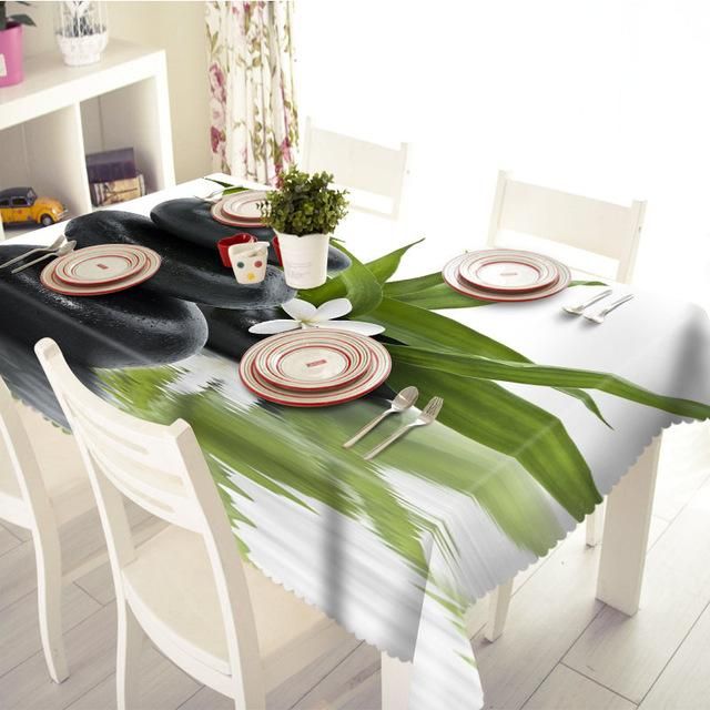 3D Tablecloth Flower Pattern Polyester Rectangular Table Decor Home Decor
