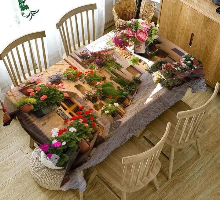 3D Tablecloth Rectangular Exquisite Assorted Prints Home Textile Table Decor Home Decor