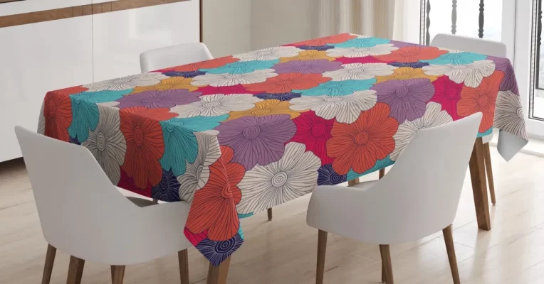 Abstract Daisy Ethnic 3D Printed Tablecloth Table Decor Home Decor