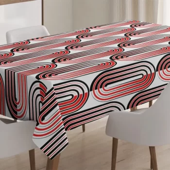 Abstract Ellipse Curves 3D Printed Tablecloth Table Decor Home Decor