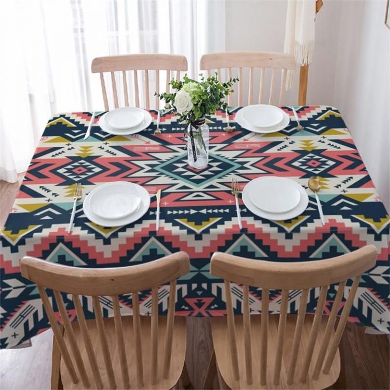 Abstract Modern Geometric Background Vintage Retro Style Colorful Rectangle Tablecloth Table Decor Home Decor
