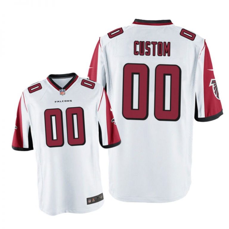 Atlanta Falcons #00 White Men Custom Game Jersey