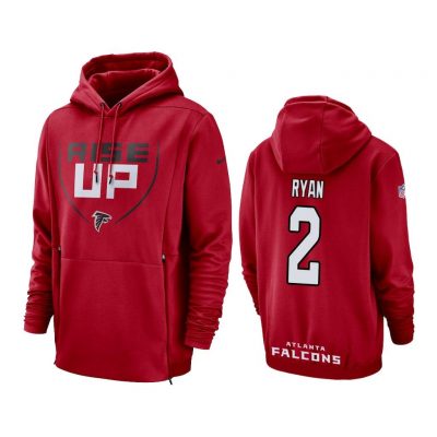 Atlanta Falcons #2 Red Matt Ryan Sideline Lockup Hoodie