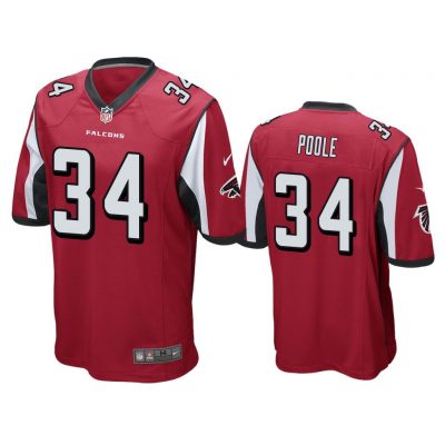 Atlanta Falcons #34 Red Men Brian Poole Game Jersey