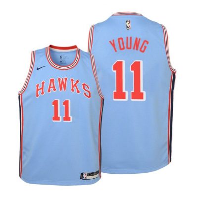 Atlanta Hawks 2018-19 Trae Young #11 Hardwood Classics Blue Jersey - Youth