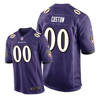 Baltimore Ravens #00 Purple Men Custom Game Jersey