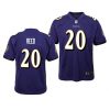 Baltimore Ravens #20 Purple Ed Reed Game Jersey - Youth