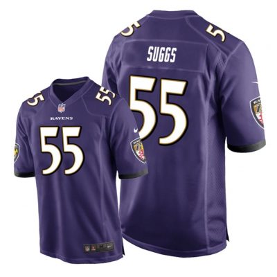 Baltimore Ravens #55 Purple Men Terrell Suggs Game Jersey