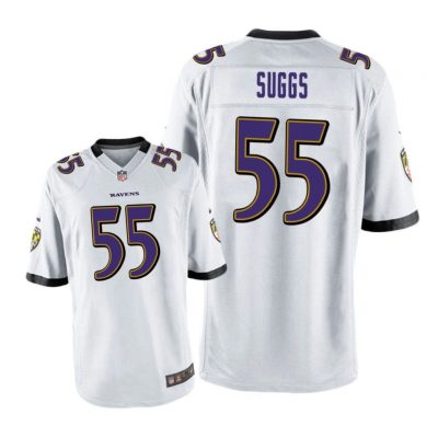 Baltimore Ravens #55 White Men Terrell Suggs Game Jersey