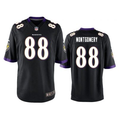 Baltimore Ravens #88 Black Men Ty Montgomery Game Jersey