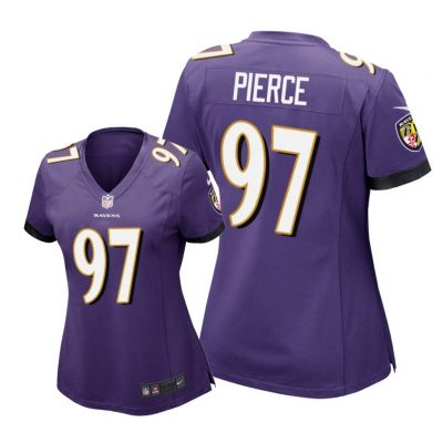 Baltimore Ravens #97 Purple Michael Pierce Game Jersey - Women