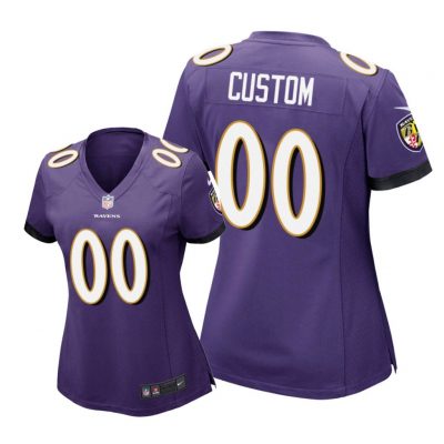 Baltimore Ravens # Purple Custom Game Jersey - Women
