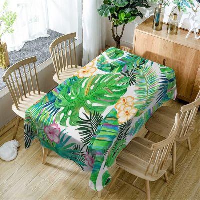 Banana Leaf Watercolor Tropical Leaves Rectangle Tablecloth Table Decor Home Decor