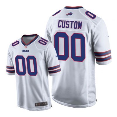 Buffalo Bills #00 White Men Custom Game Jersey