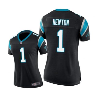 Carolina Panthers #1 Black Cam Newton Game Jersey - Women