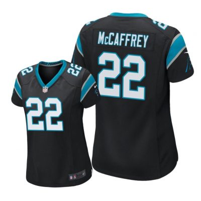 Carolina Panthers #22 Black Christian McCaffrey Game Jersey - Women