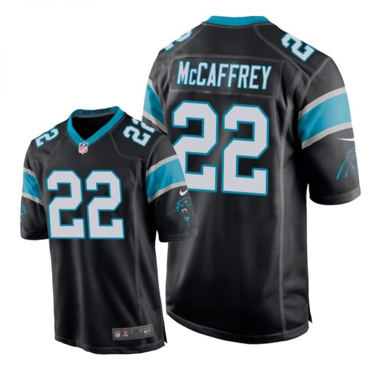 Carolina Panthers #22 Black Men Christian McCaffrey Game Jersey