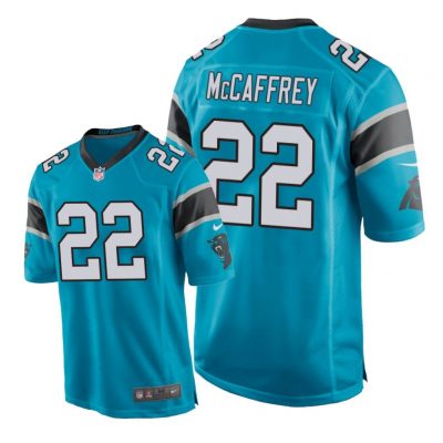 Carolina Panthers #22 Blue Men Christian McCaffrey Game Jersey