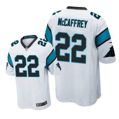 Carolina Panthers #22 White Men Christian McCaffrey Game Jersey