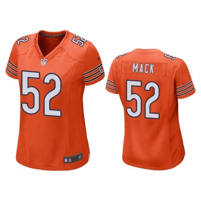 Chicago Bears #52 Orange Khalil Mack Game Jersey - Women