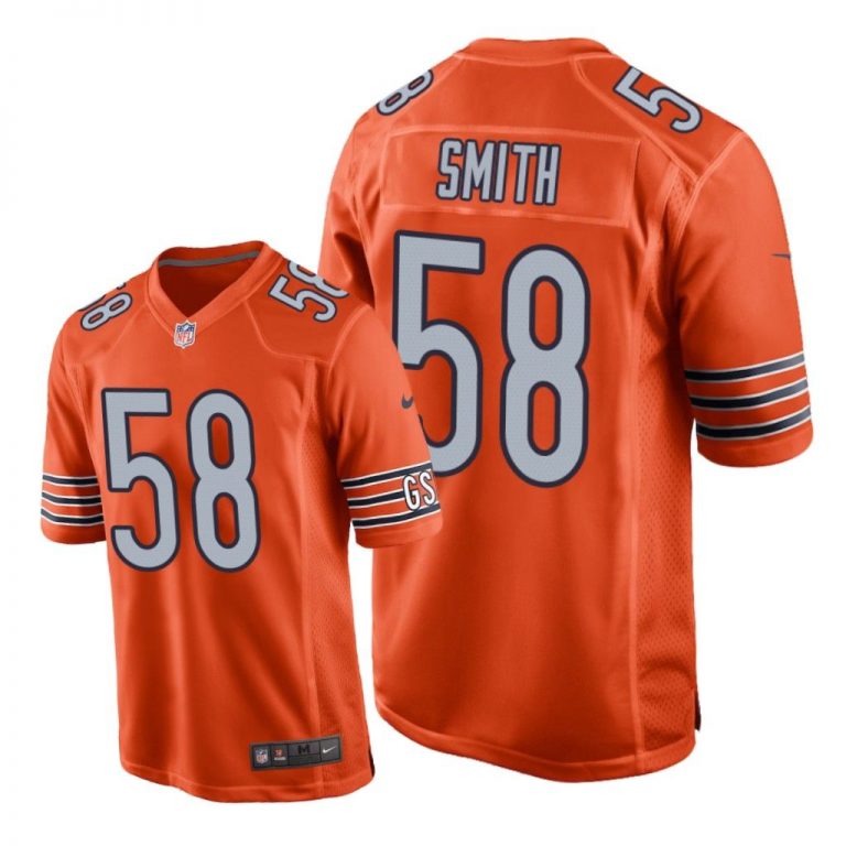 Chicago Bears #58 Orange Men Roquan Smith Game Jersey