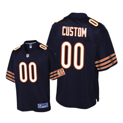 Chicago Bears # Navy Custom Pro Line Jersey - Youth