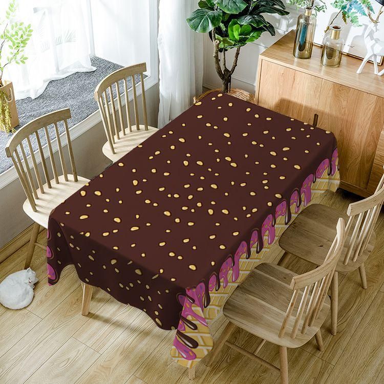 Chocolate Design Yummy Cookie Rectangle Tablecloth Table Decor Home Decor