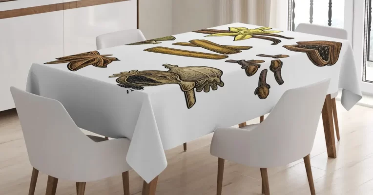 Cinnamon Anise Star Cardamom 3D Printed Tablecloth Table Decor Home Decor