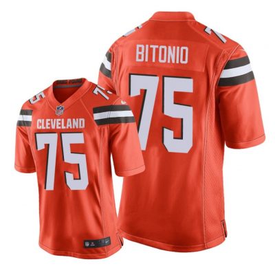 Cleveland Browns #75 Orange Men Joel Bitonio Game Jersey