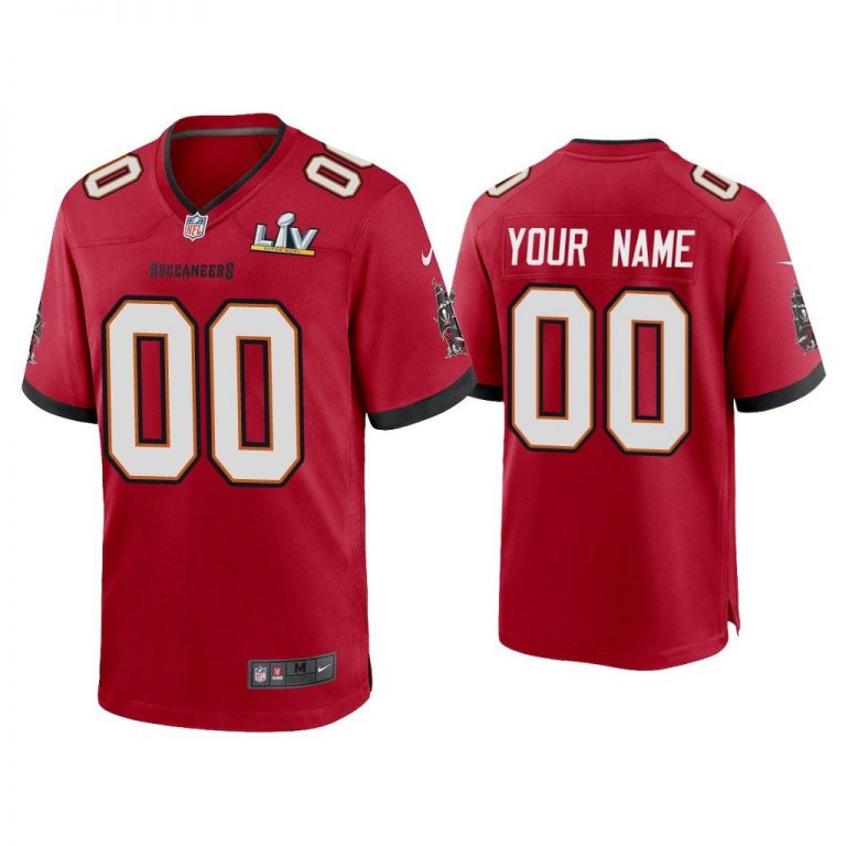 Custom Tampa Bay Buccaneers Super Bowl LV Red Game Jersey