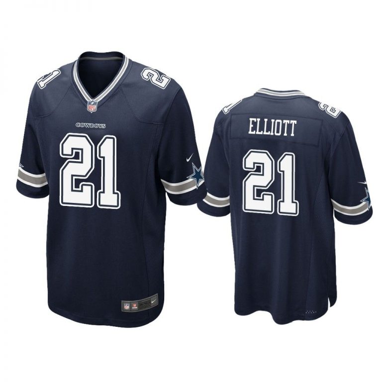 Dallas Cowboys #21 Navy Men Ezekiel Elliott Game Jersey