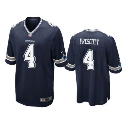 Dallas Cowboys #4 Navy Men Dak Prescott Game Jersey