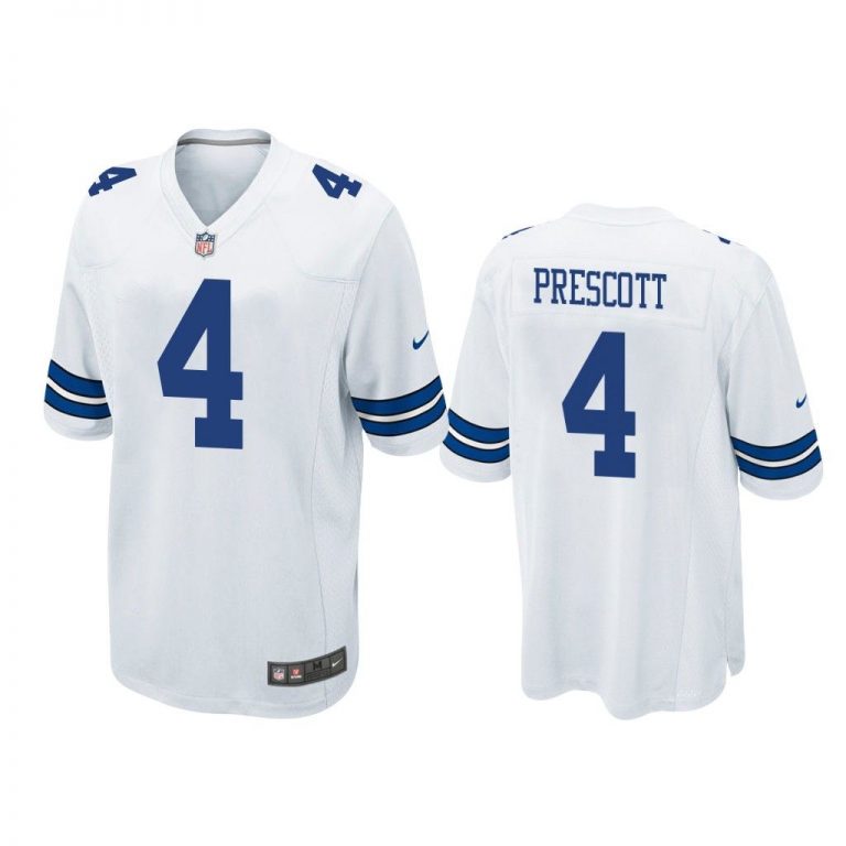 Dallas Cowboys #4 White Men Dak Prescott Game Jersey