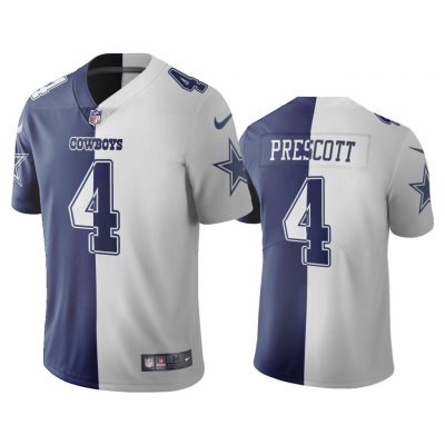 Dallas Cowboys Dak Prescott Navy White Split Two Tone Limited Jersey